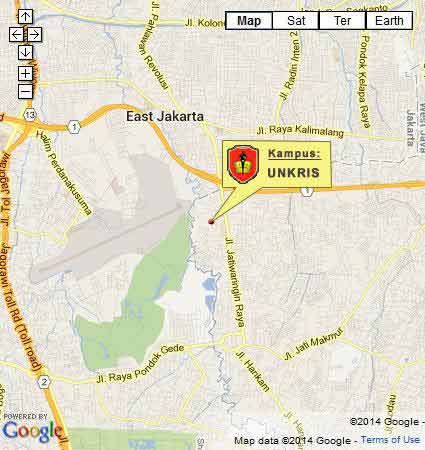 Campus Location & Map (Google Map) UNKRIS Jakarta Unusa Nomor